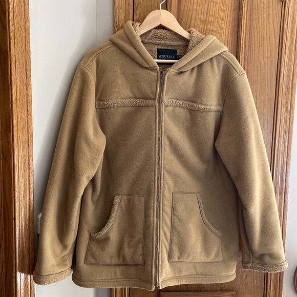 sequence Jackets & Blazers - Tan Hooded Fleece Jacket - Women's